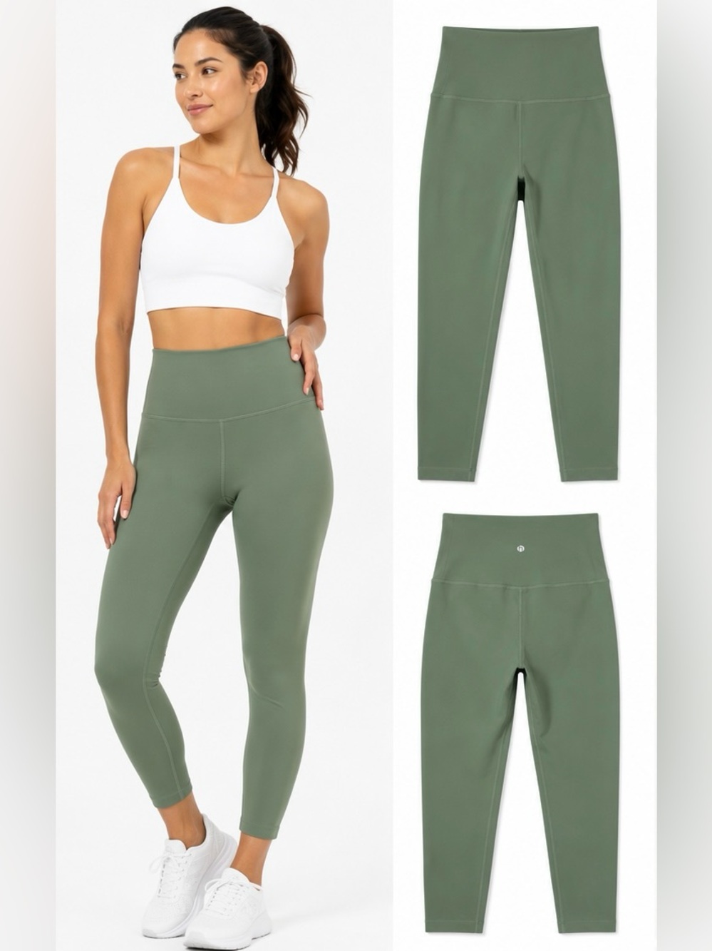 HeyNuts Workout Pro 7/8 Leggings Sage Green High Rise Small
